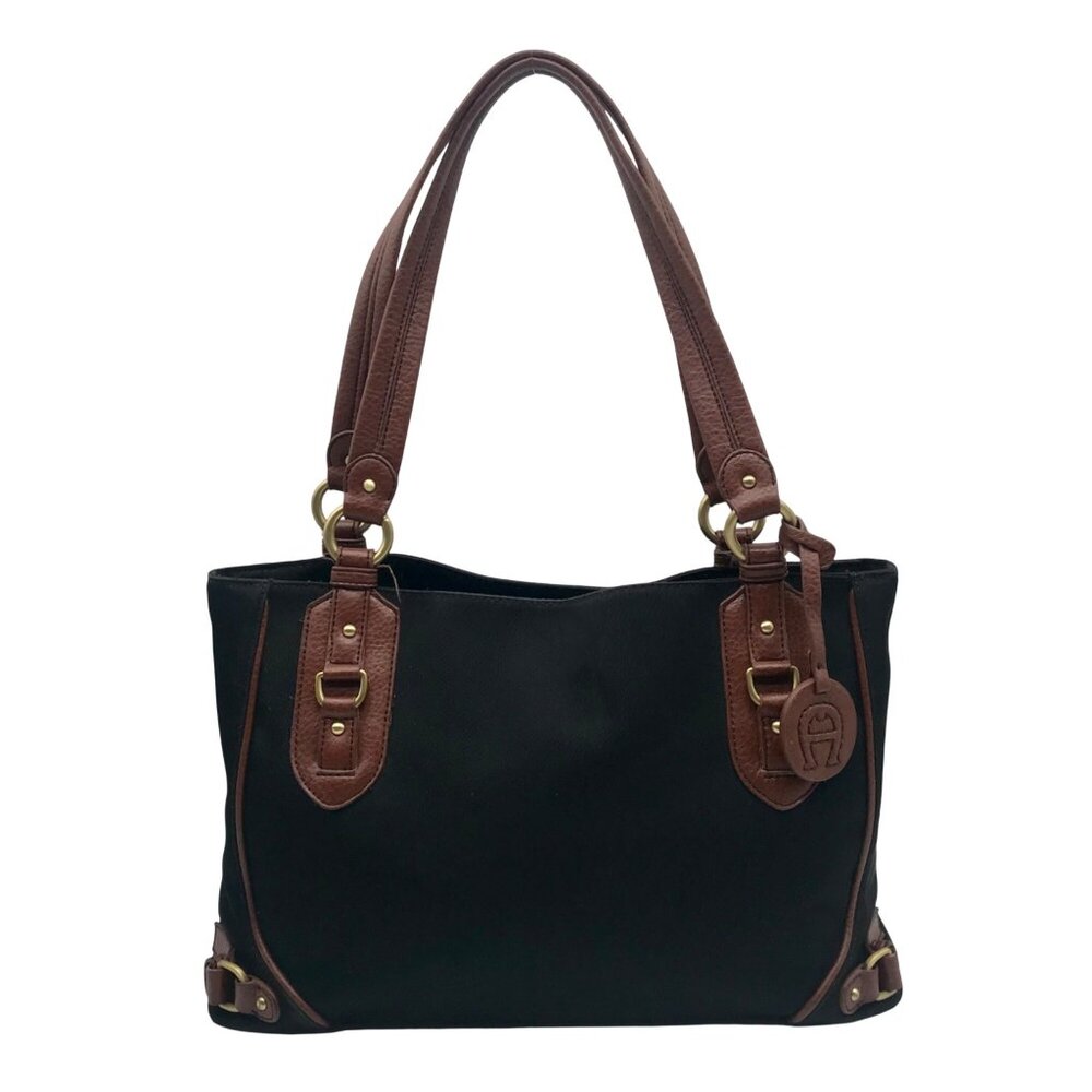 Etienne Aigner Black and Brown Fabric Bag